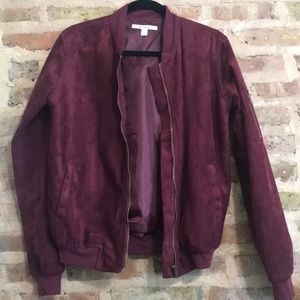 Francesca’s suede bomber jacket